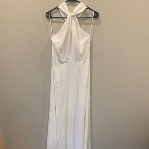 “A Twist of Elate” Maxi Dress in White